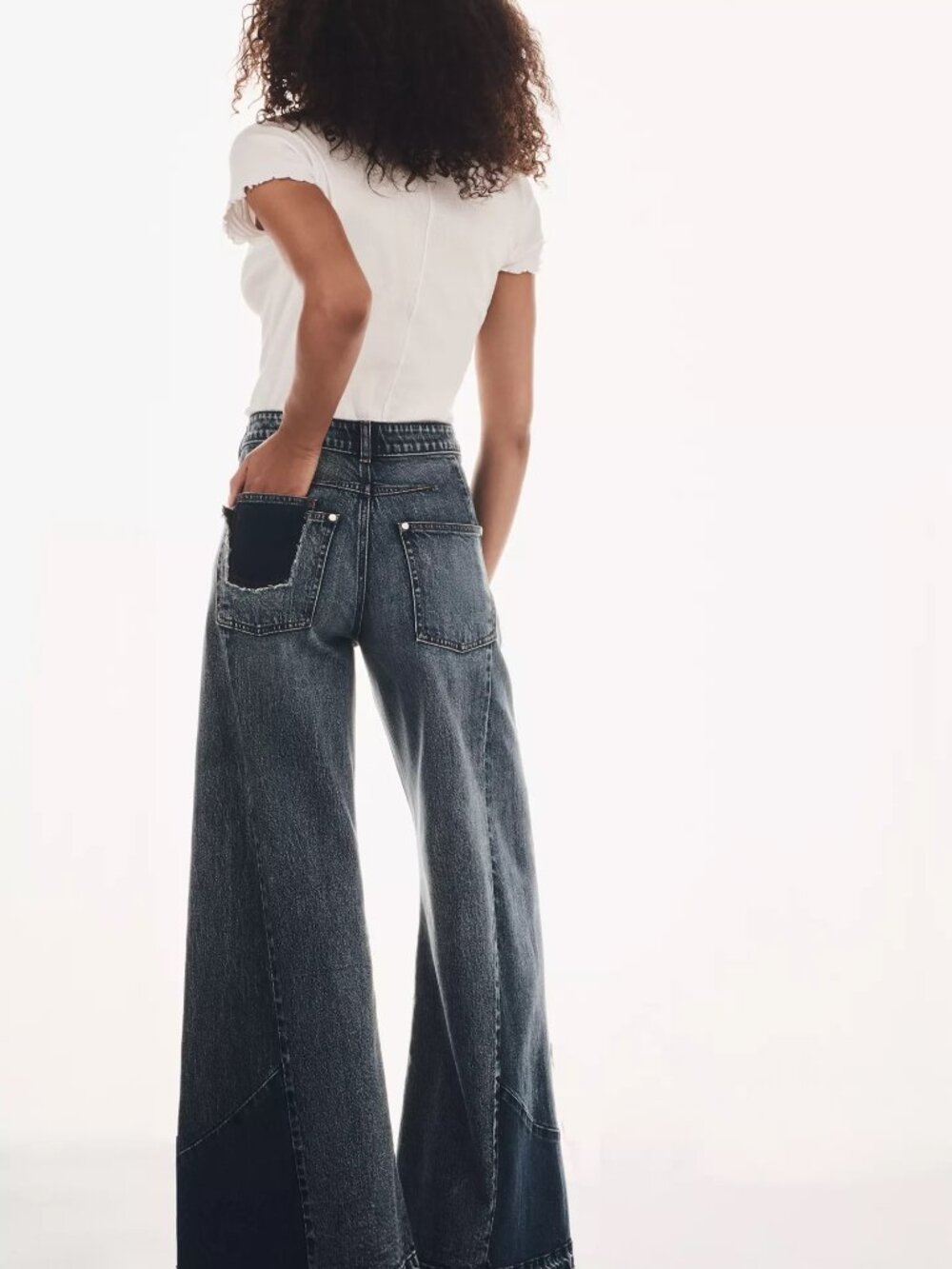 Anthropologie Darien 70s Paneled Wide-Leg Flare Jeans by Pilcro 28 $148 - Picture 5 of 7